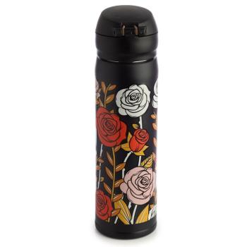 Skulls & Roses Thermo Trinkflasche mit Druckknopf 450ml